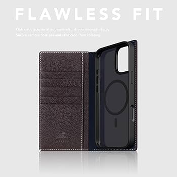 iPhoneケース SLG Design - SLG DESIGN D8 LEATHER IPHONE15 PRO D8 [MagSafe Detachable] Full Grain Leather Diary Case for